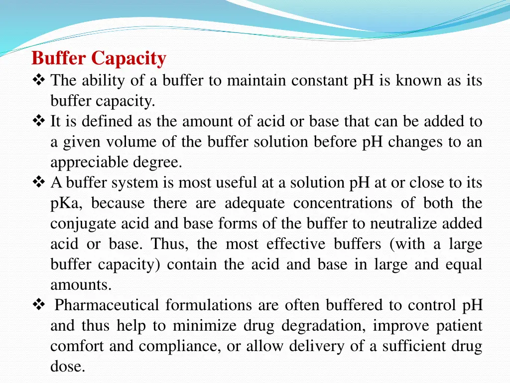 buffer capacity the ability of a buffer