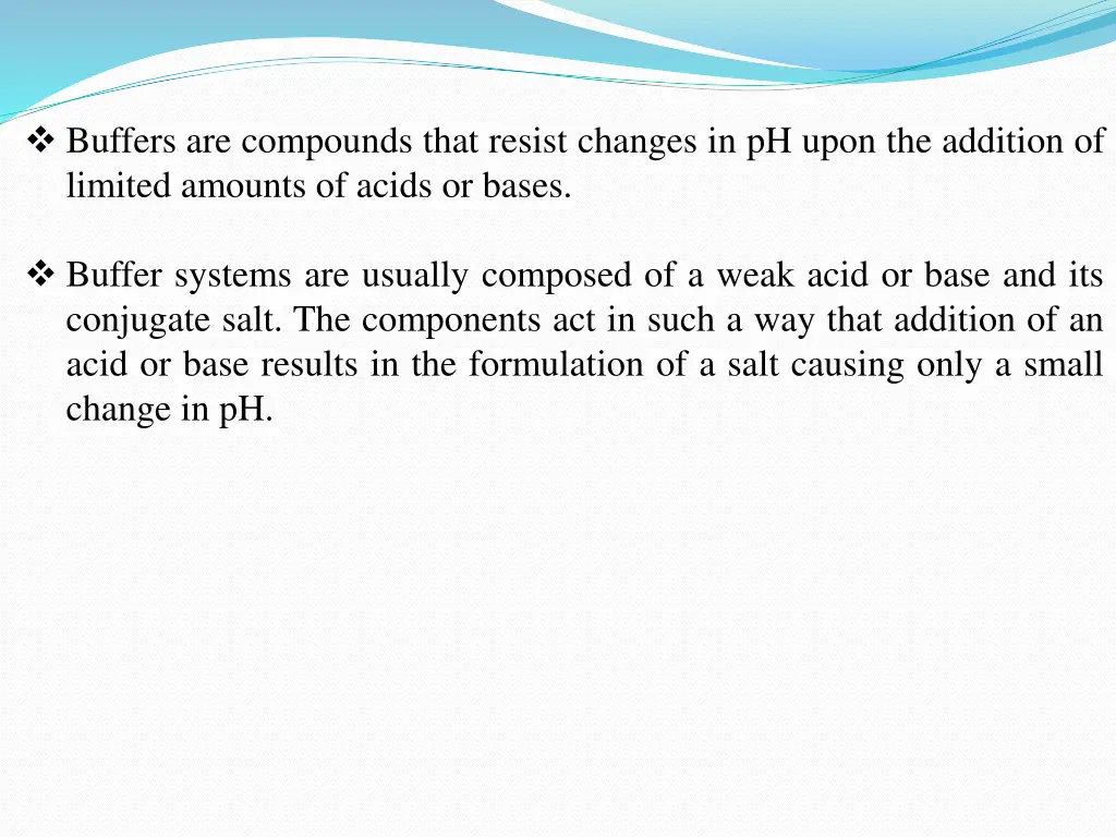 buffers are compounds that resist changes