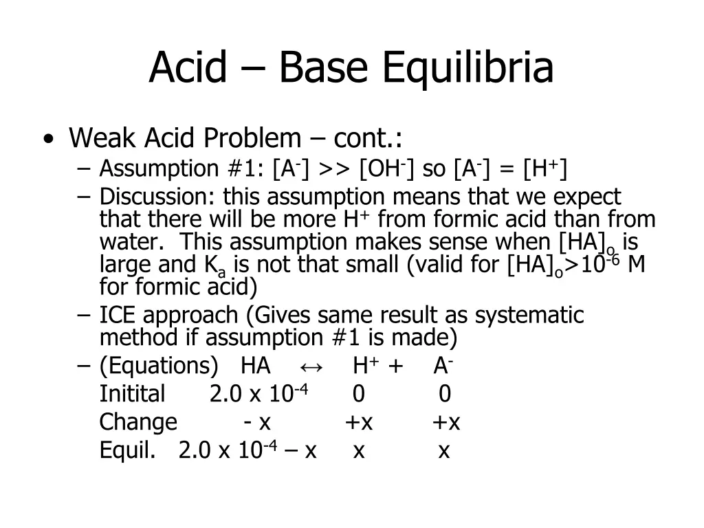 acid base equilibria 1