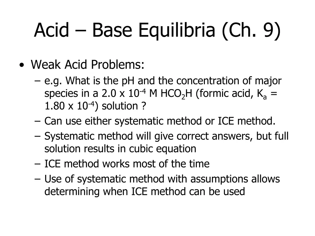 acid base equilibria ch 9