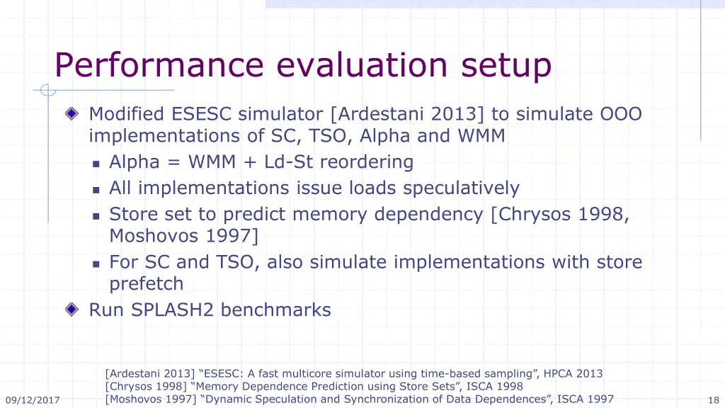 performance evaluation setup