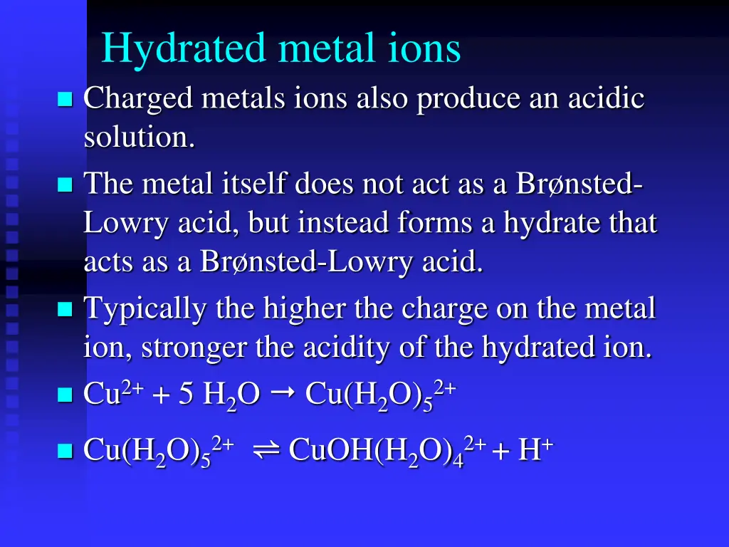 hydrated metal ions charged metals ions also