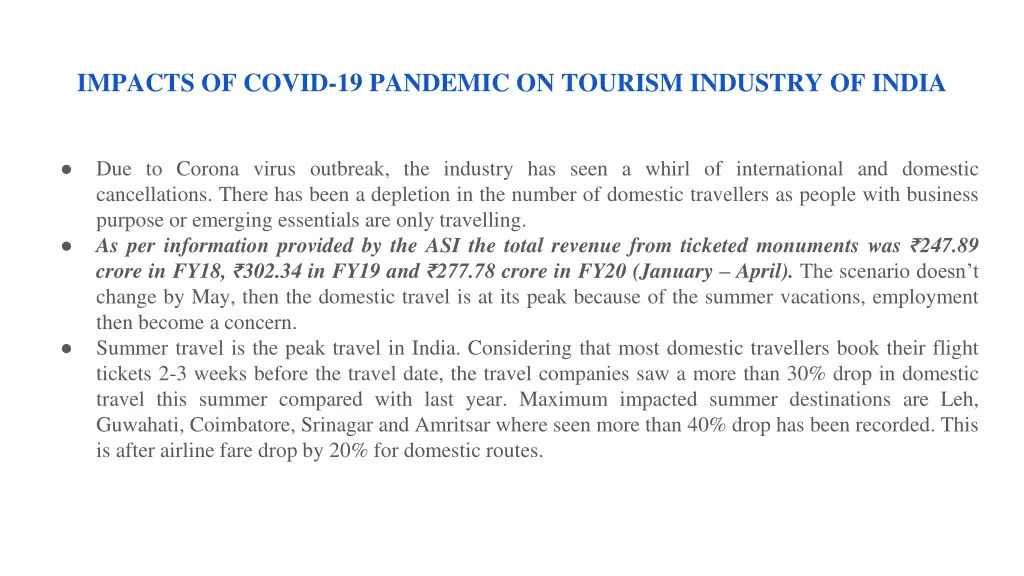 impacts of covid 19 pandemic on tourism industry 1