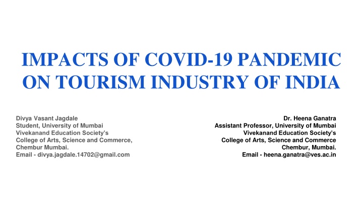 impacts of covid 19 pandemic on tourism industry