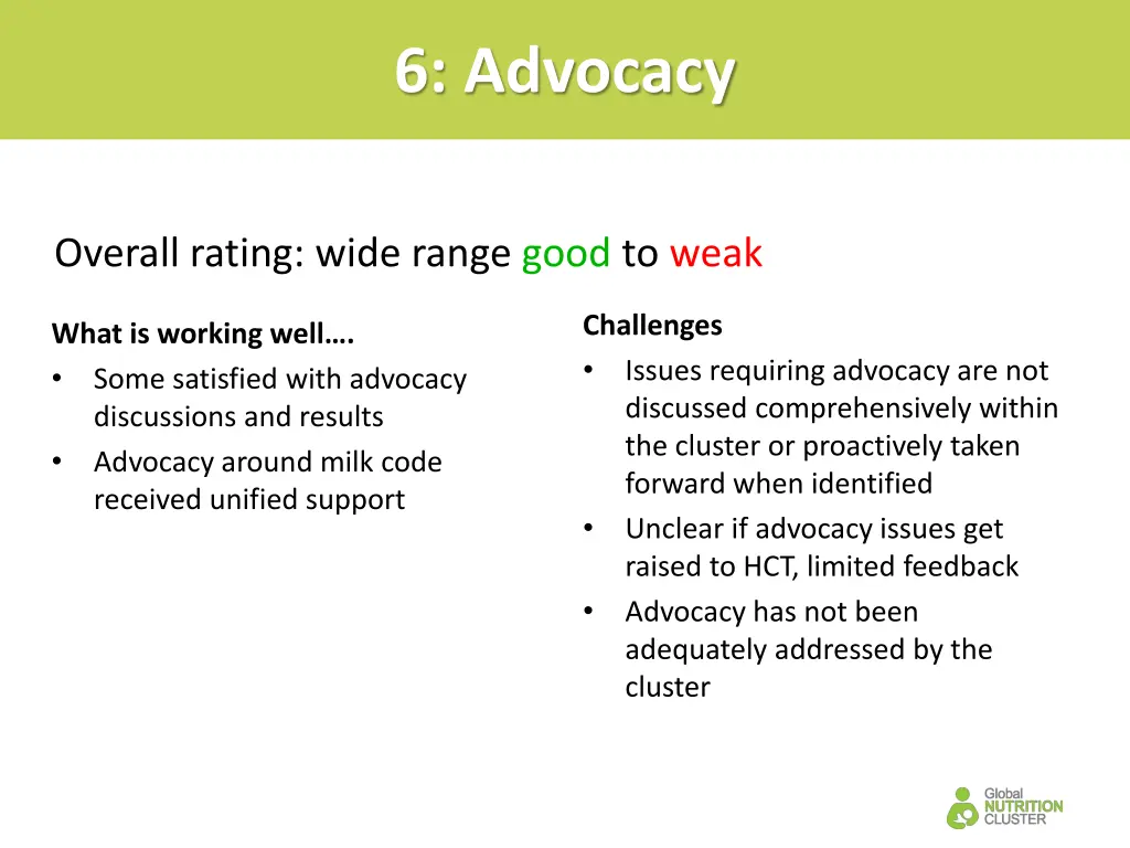 6 advocacy