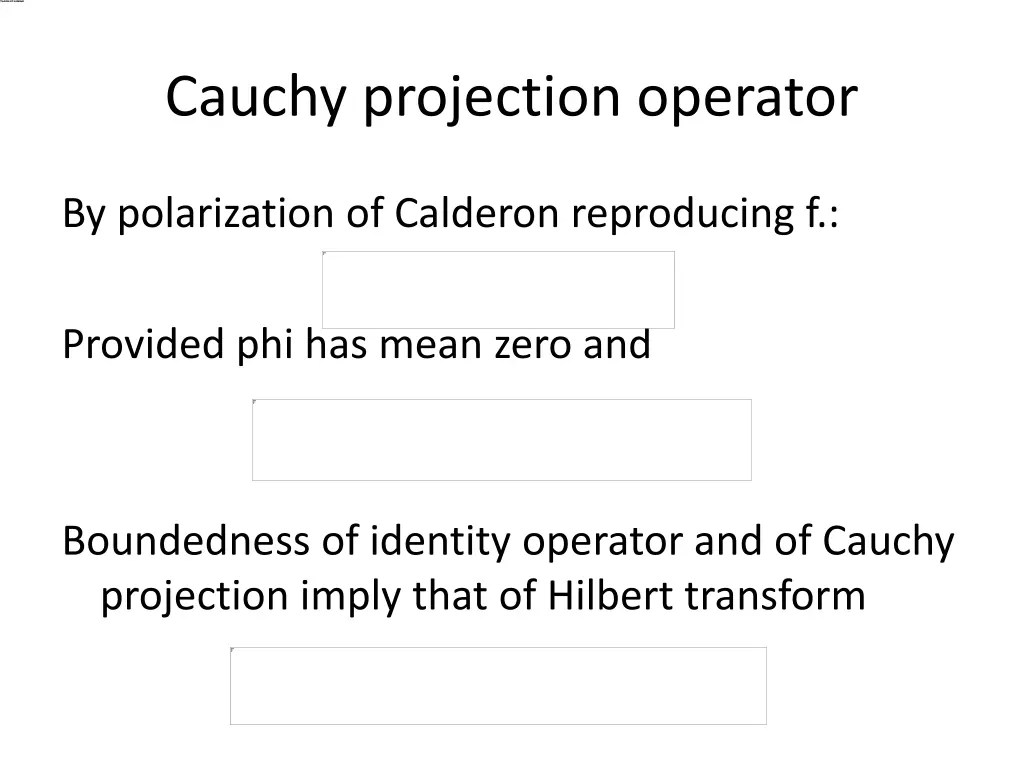 cauchy projection operator