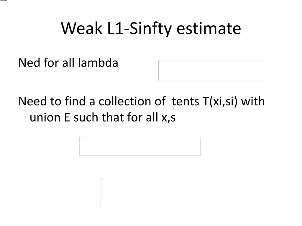 weak l1 sinfty estimate