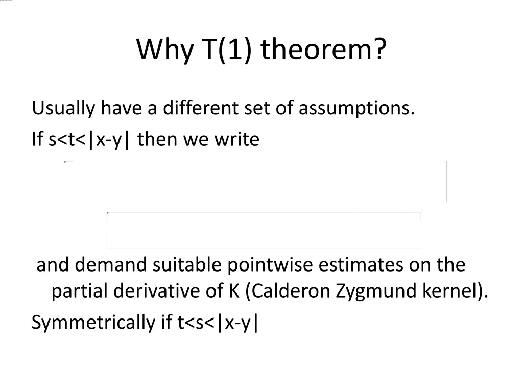 why t 1 theorem