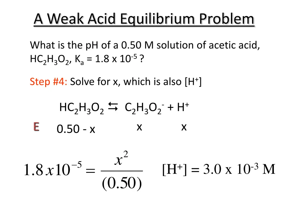 a weak acid equilibrium problem 3