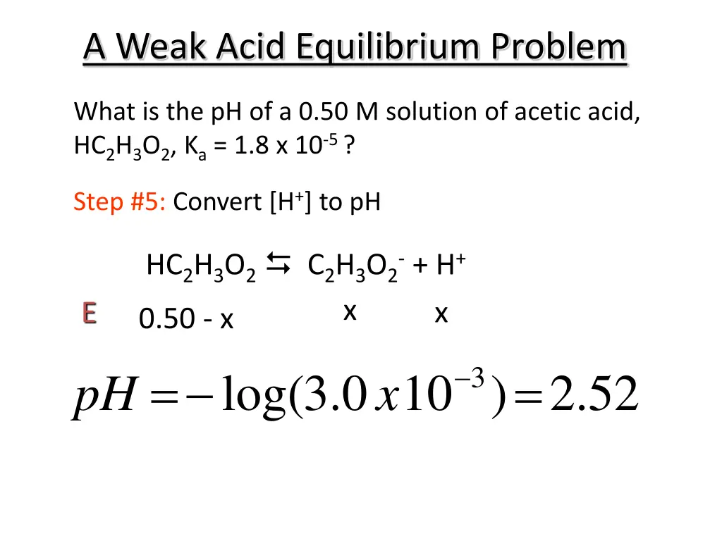 a weak acid equilibrium problem 4