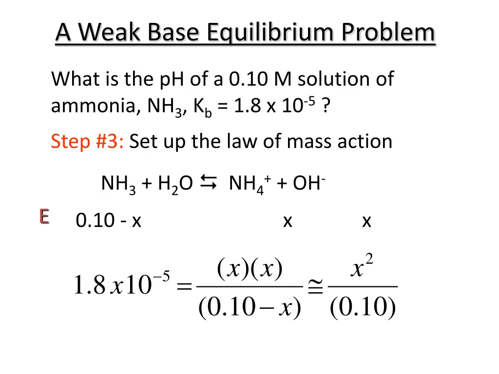 a weak base equilibrium problem 2