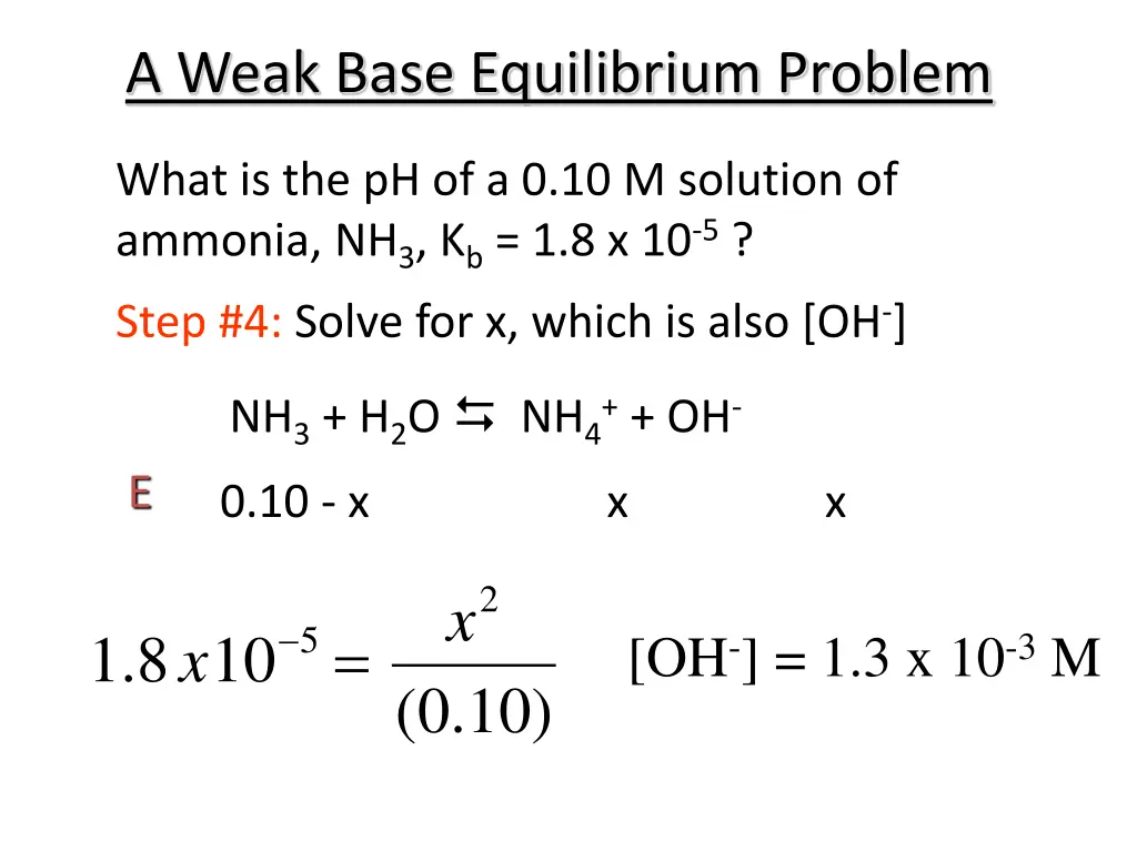 a weak base equilibrium problem 3