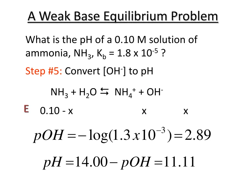 a weak base equilibrium problem 4