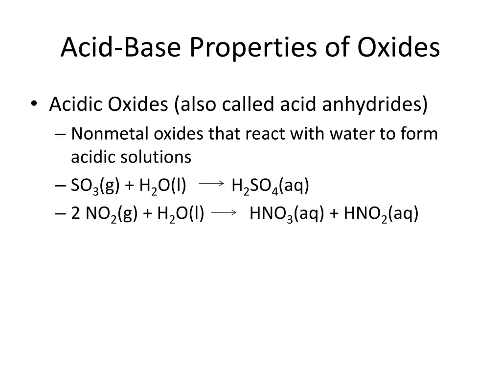 acid base properties of oxides