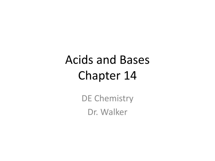 acids and bases chapter 14