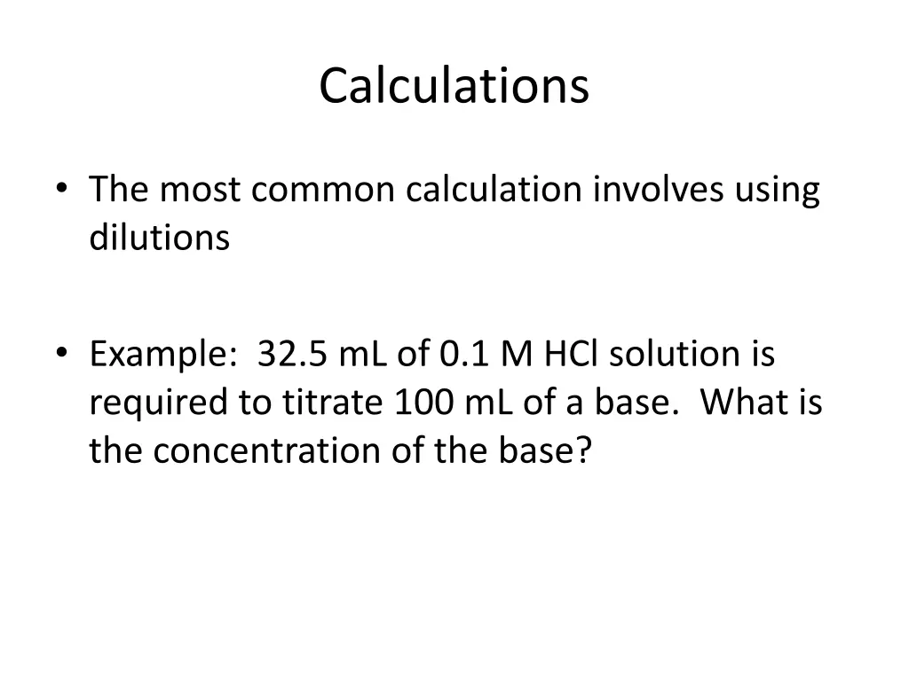 calculations