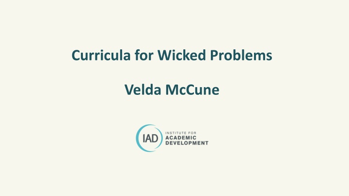 curricula for wicked problems