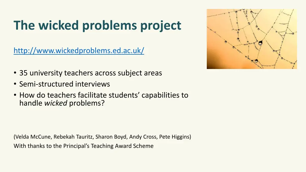 the wicked problems project