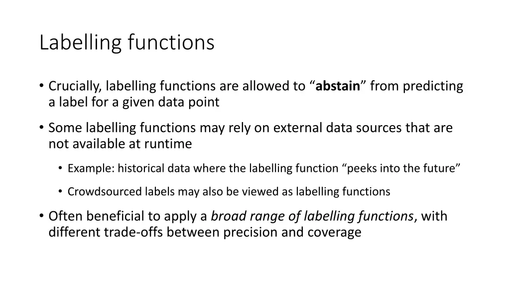 labelling functions 1