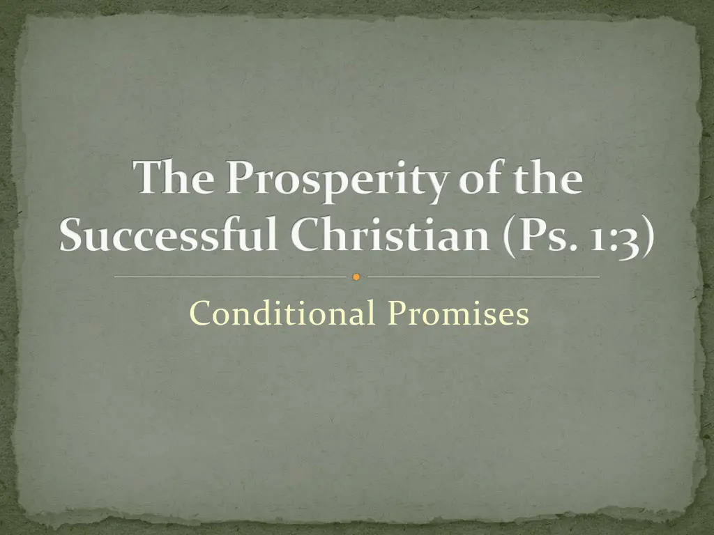 the prosperity of the successful christian ps 1 3