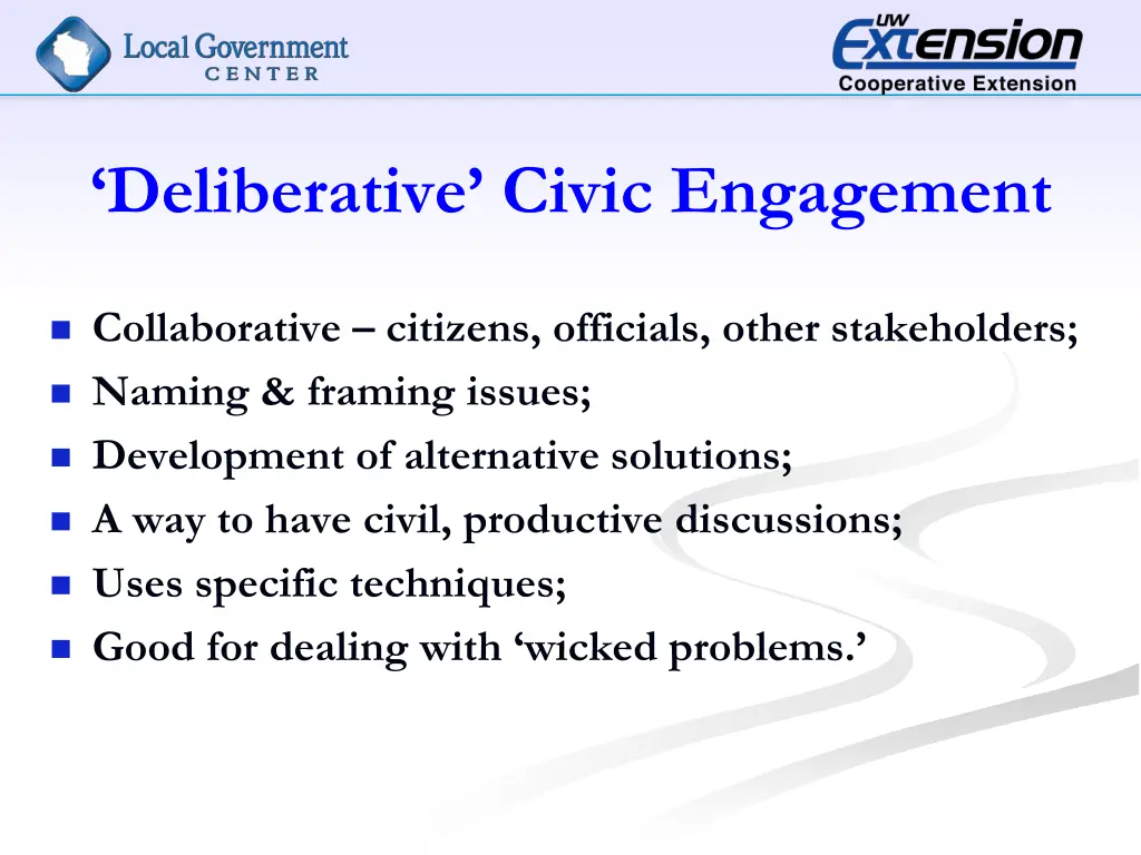 deliberative civic engagement