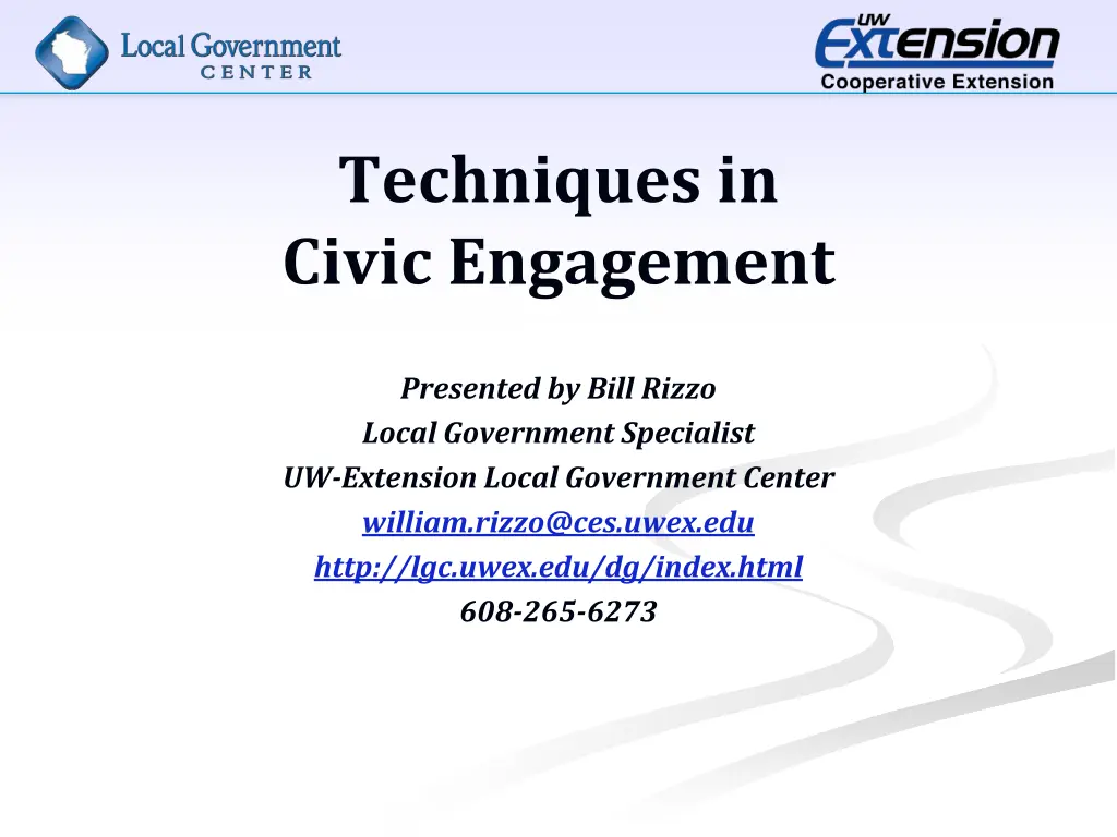 techniques in civic engagement 1