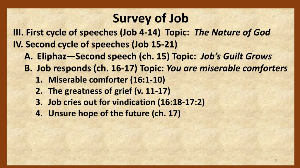 survey of job 3