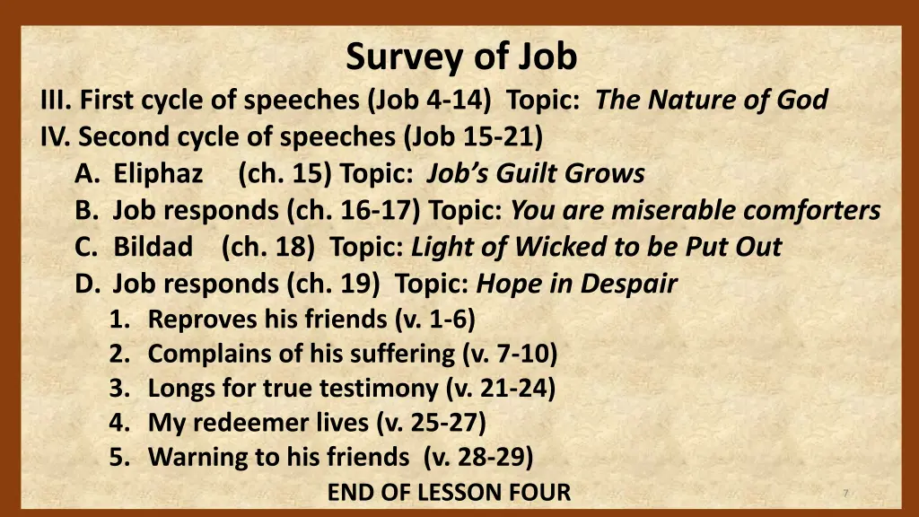 survey of job 5