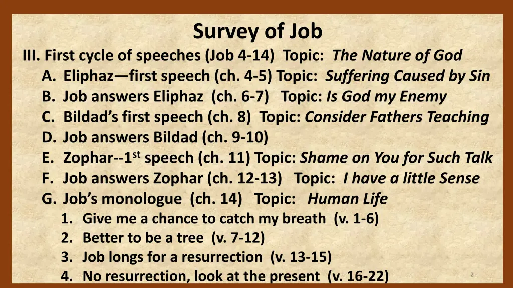 survey of job