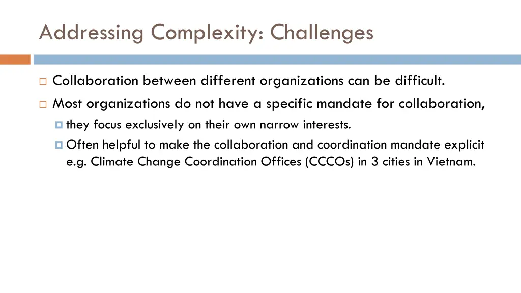 addressing complexity challenges