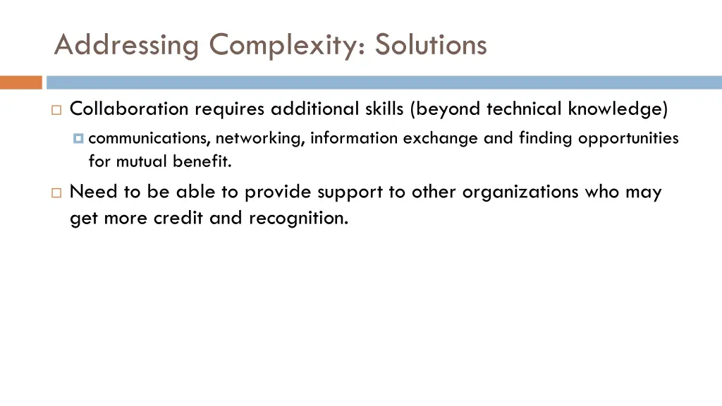 addressing complexity solutions