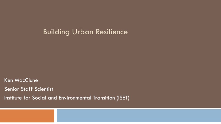 building urban resilience