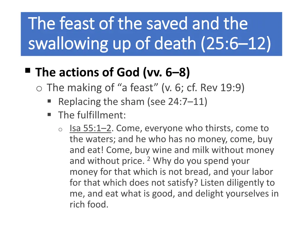 the feast of the saved and the the feast