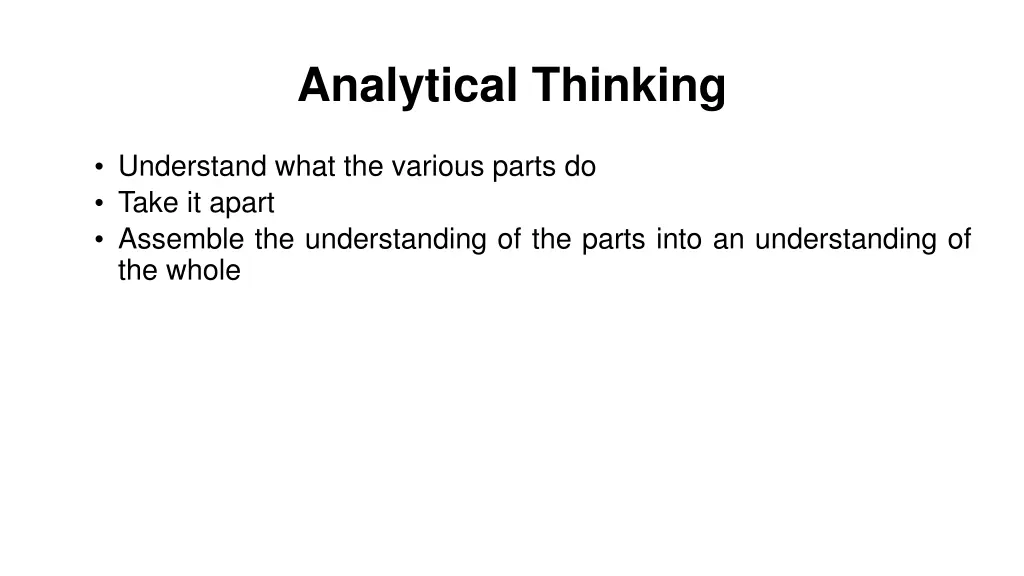 analytical thinking