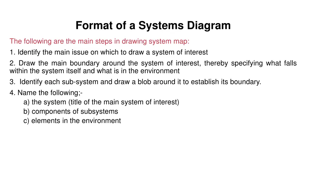 format of a systems diagram