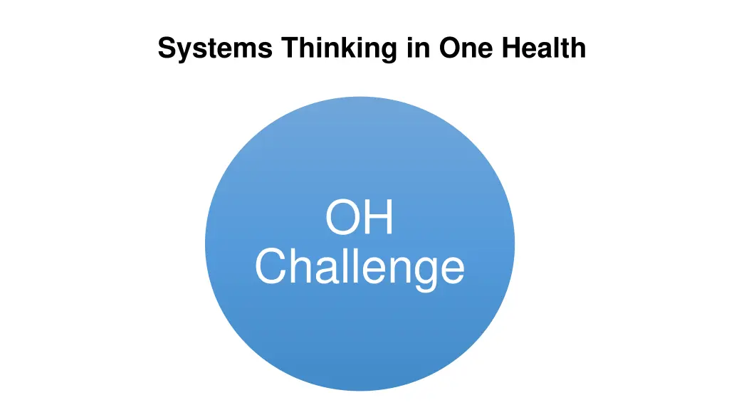 systems thinking in one health