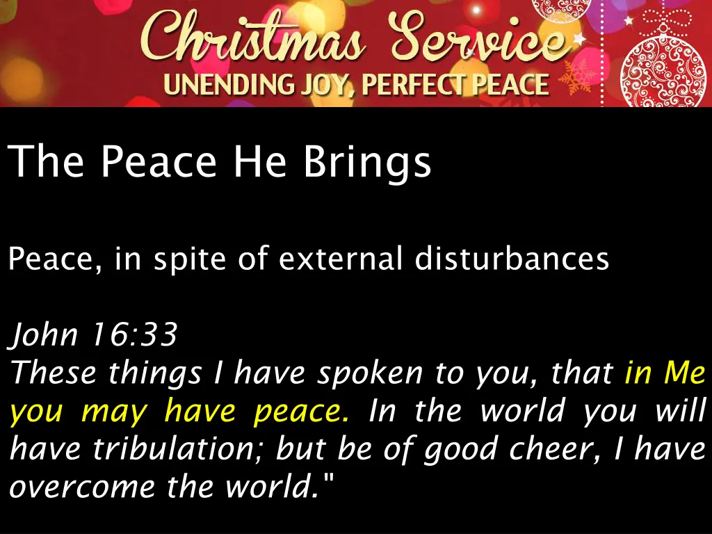 the peace he brings 1