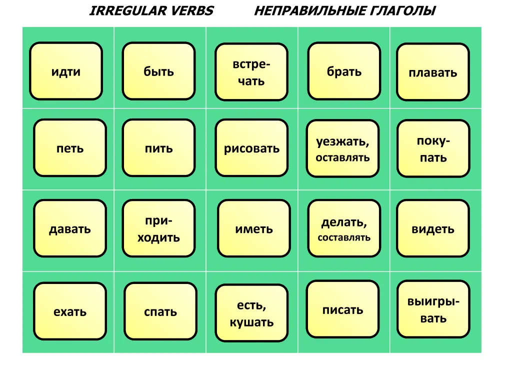 irregular verbs