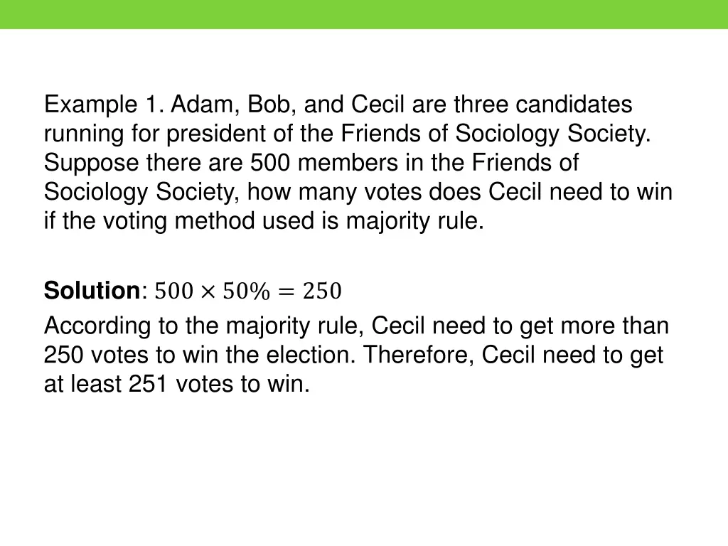 example 1 adam bob and cecil are three candidates