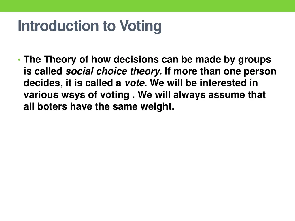 introduction to voting