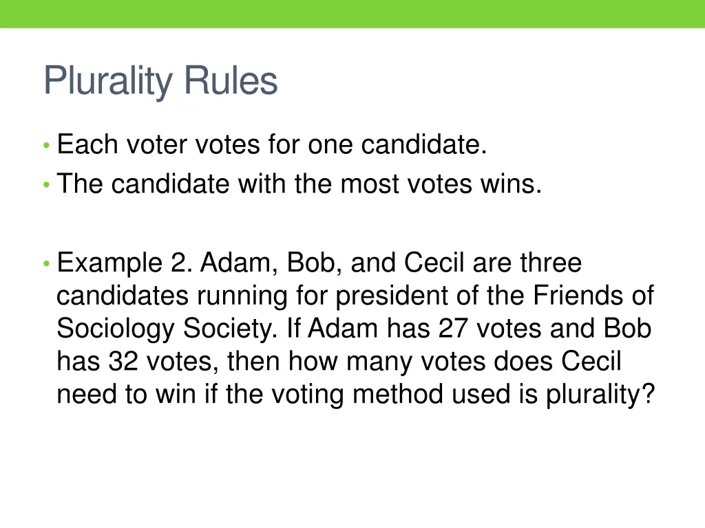 plurality rules