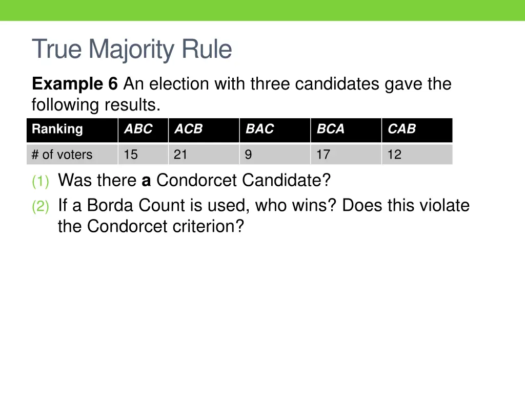 true majority rule 1