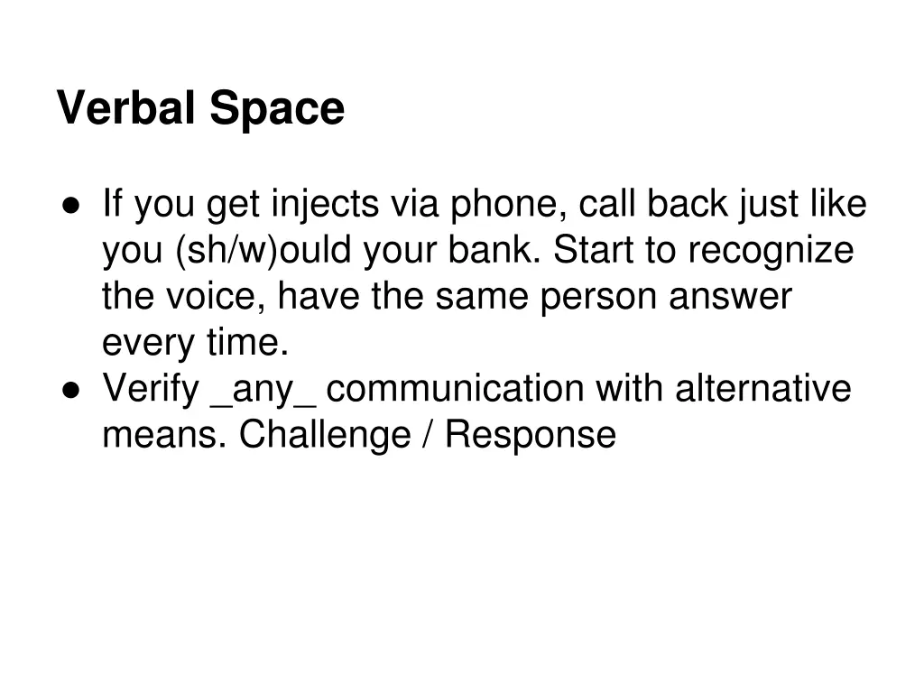 verbal space