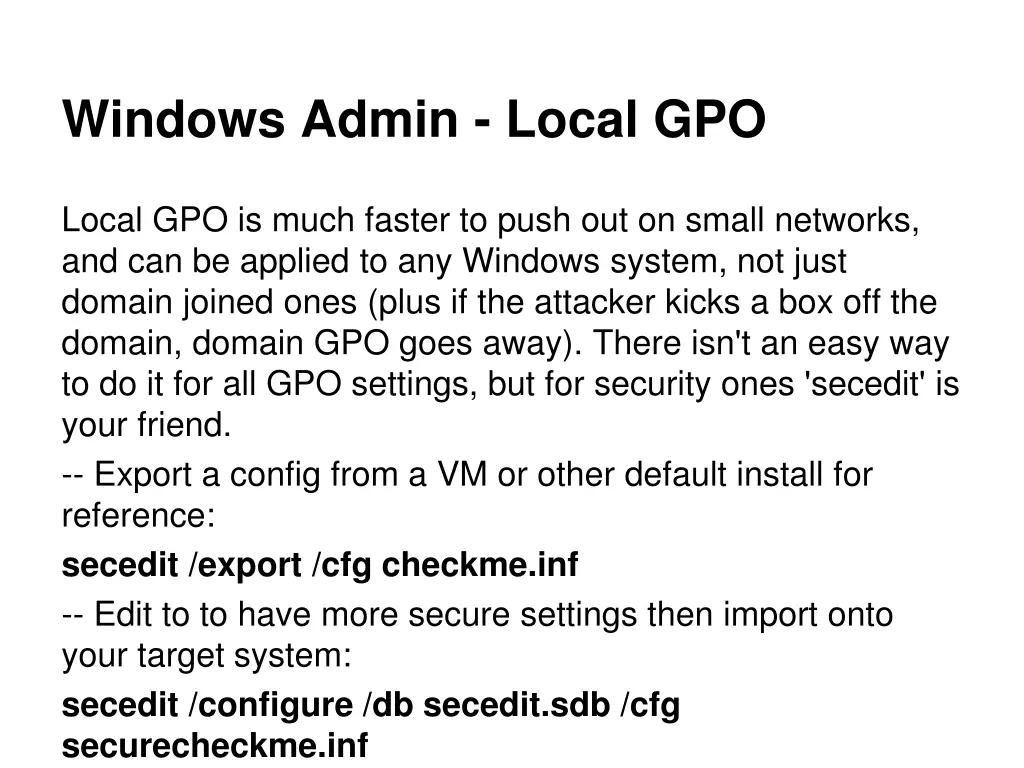 windows admin local gpo