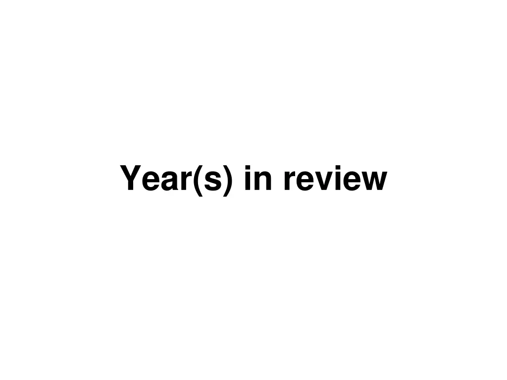 year s in review