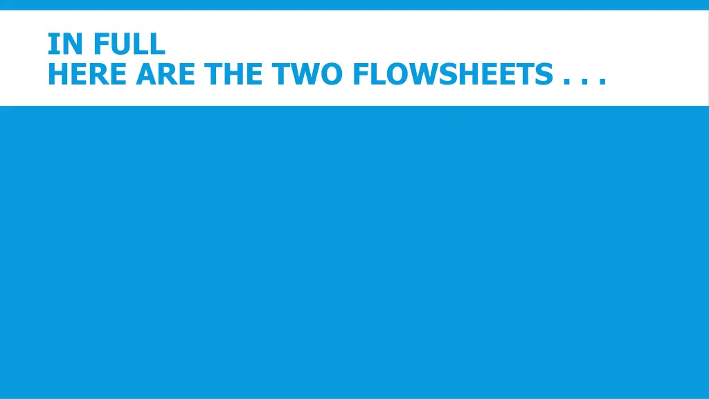 in full here are the two flowsheets