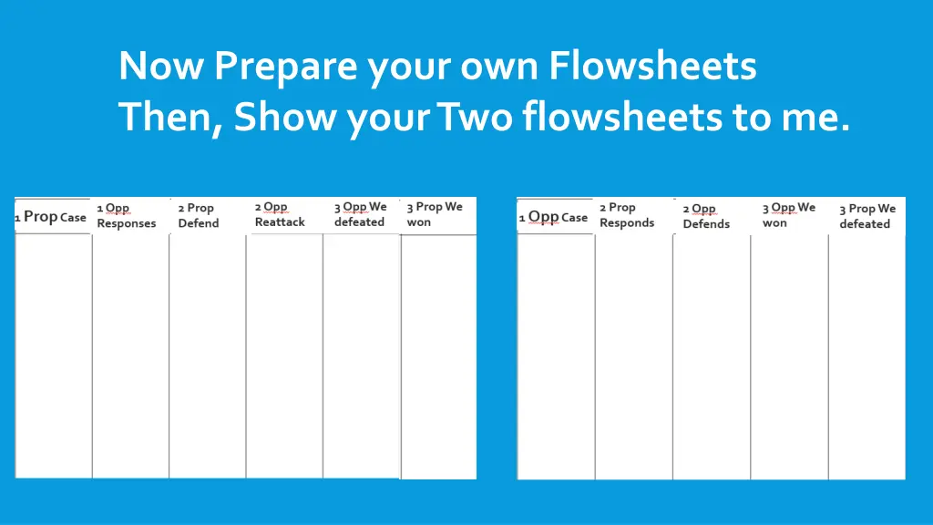 now prepare your own flowsheets then show your