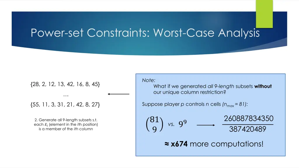 power set constraints worst case analysis