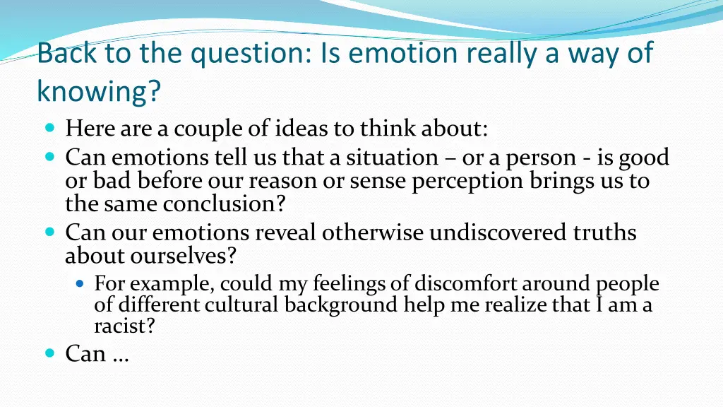 back to the question is emotion really 1