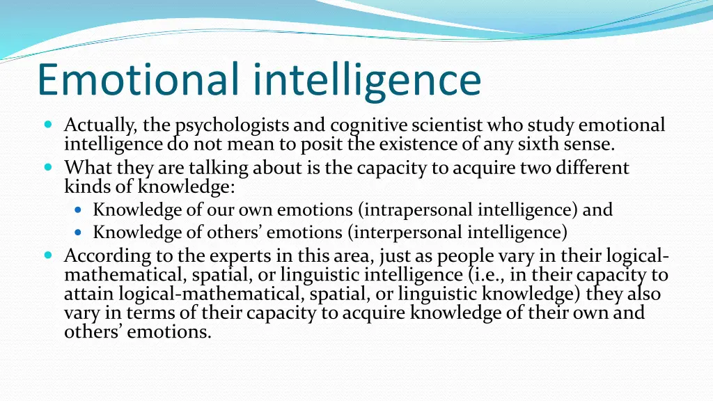 emotional intelligence actually the psychologists